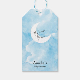 Tvätta vattenfärg över Märkrn Måne Baby Shower Gif Presentetikett