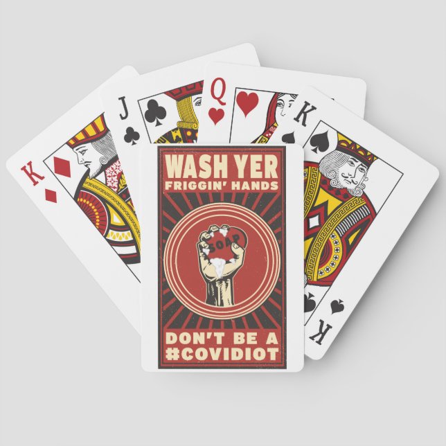 TVÄTTA YER HÄNDER-spelkort Casinokort (Baksidan)