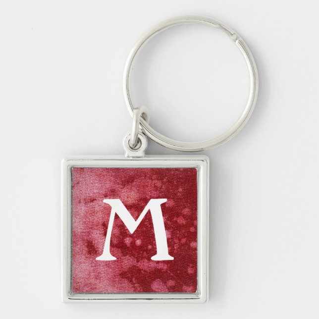 Tvättad Denim Design #10 hos Emporio Moffa Fyrkantig Silverfärgad Nyckelring (Framsidan)