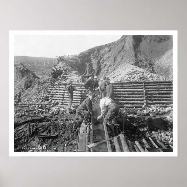Tvättande av Guld i Alaska 1916 Poster (Framsidan)