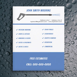 Tvättande av tryck och strömförsörjning Tvätta Stä Flygblad