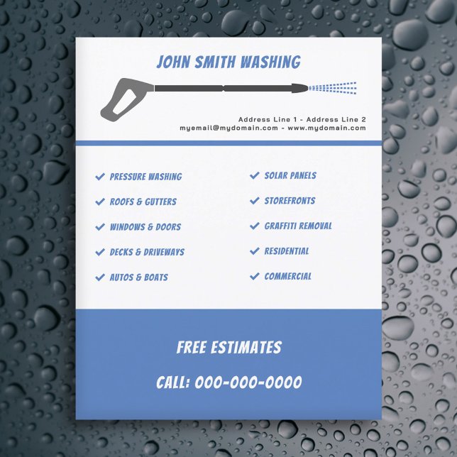 Tvättande av tryck och strömförsörjning Tvätta Stä Flygblad (Pressure Washing Flyer)