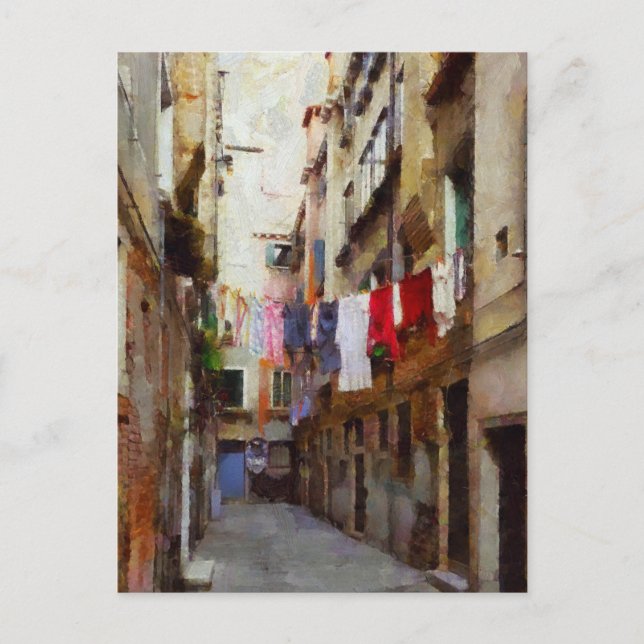 Tvättande dagskonst vykort (Framsida)