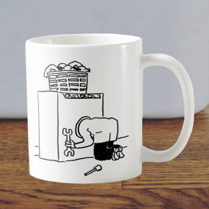 Tvättande Maskin Repair Man Coffee Mugg