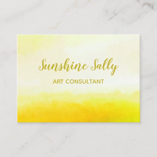 Tvättar den gula vattenfärgen för shabby chic visitkort (Framsida)