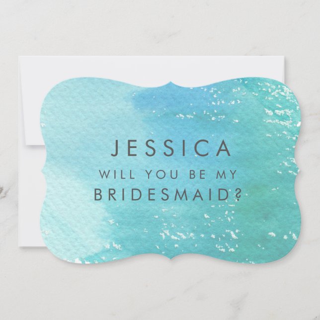 Tvättar du vattenfärg, blir du min Bridesmaid? Inbjudningar (Framsida)