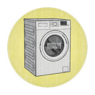 Tvättar illustration av tecknaden maskin
