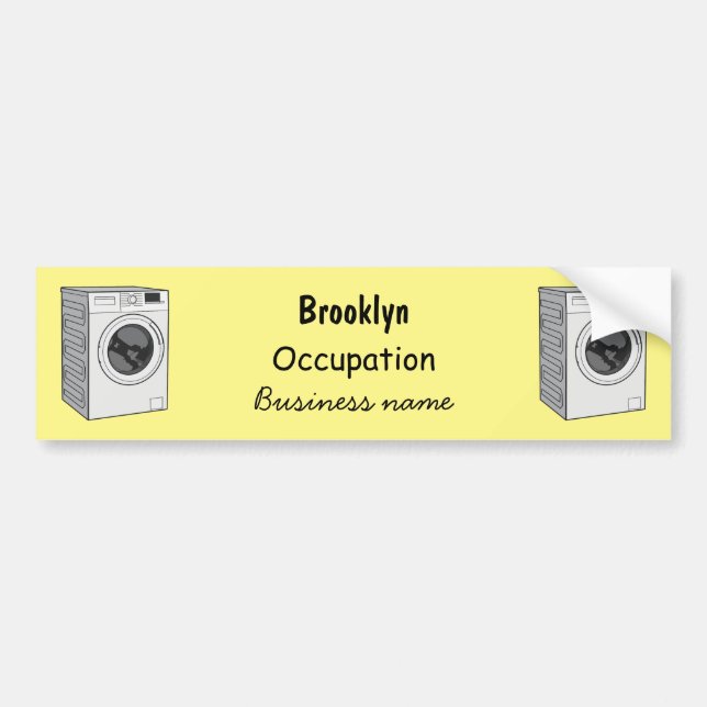 Tvättar illustration av tecknaden maskin bildekal (Framsidan)