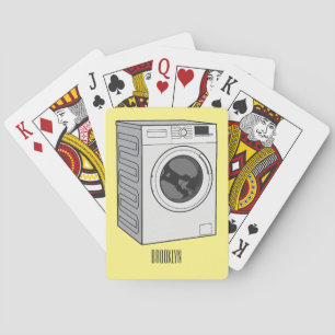 Tvättar illustration av tecknaden maskin casinokort