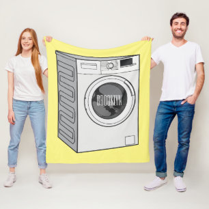 Tvättar illustration av tecknaden maskin fleecefilt
