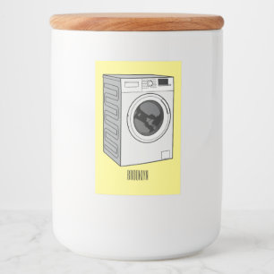 Tvättar illustration av tecknaden maskin mat etikett