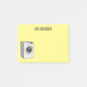 Tvättar illustration av tecknaden maskin post-it block