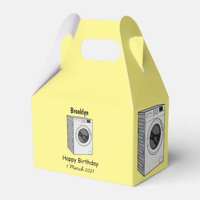 Tvättar illustration av tecknaden maskin presentaskar (Framsidan Sidan)