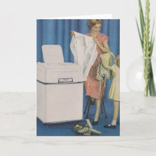 Tvättar Maskin-hälsningskort Kort