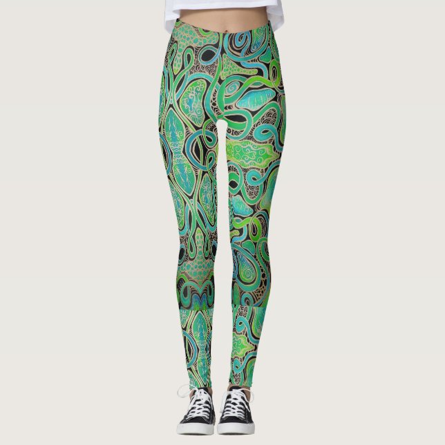 Tvättat regnmängd leggings (Framsida)