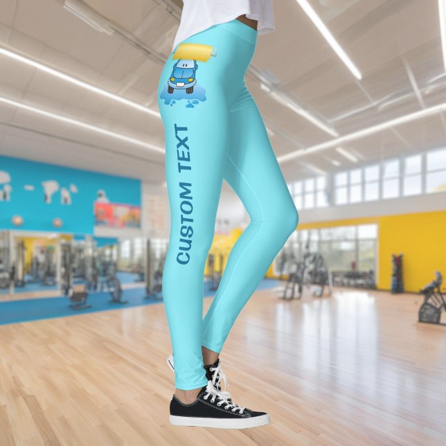 Tvättat tecknat mönster på leggings (Skapare uppladdad)