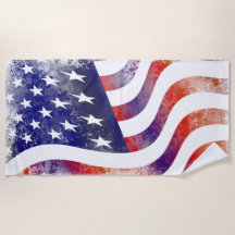 Tvättat ut American Flagga Beach Tower
