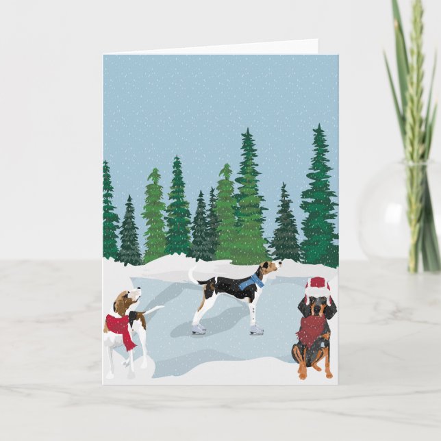 Tvättbanks-hund skridskoåkning kort (Framsida)