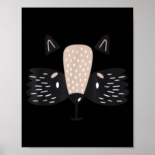 Tvättbjörn Ansikte Söt Baby Djur Halloween Kostym Poster