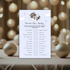 Tvättbjörn Baby Shower-spel Skulle mamma hellre