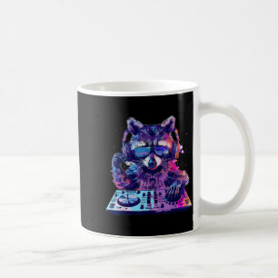Tvättbjörn Dj Edm Techno House Musik Roligt Djur Ä Kaffemugg