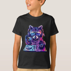 Tvättbjörn Dj Edm Techno House Musik Roligt Djur Ä T Shirt