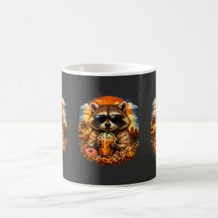Tvättbjörn Dricker Iced Coffee Roligt Djur Meme Kaffemugg