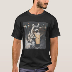 Tvättbjörn-Dricker-Iskaffe T Shirt