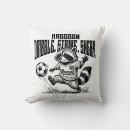 "Tvättbjörn Fotbollsstjärna - Dribbling Strike Sni Kudde