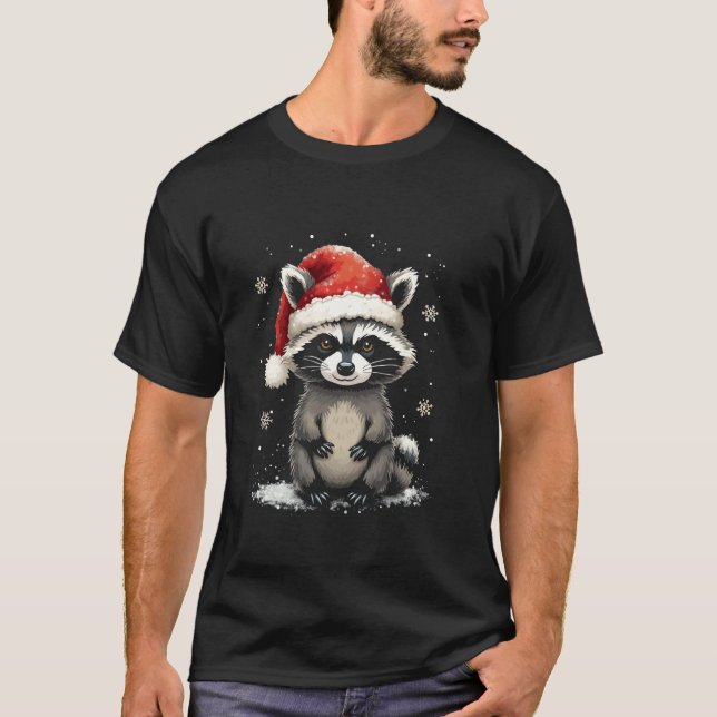 Tvättbjörn jul t shirt (Framsida)