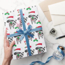 Tvättbjörn julinpackningspapper presentpapper