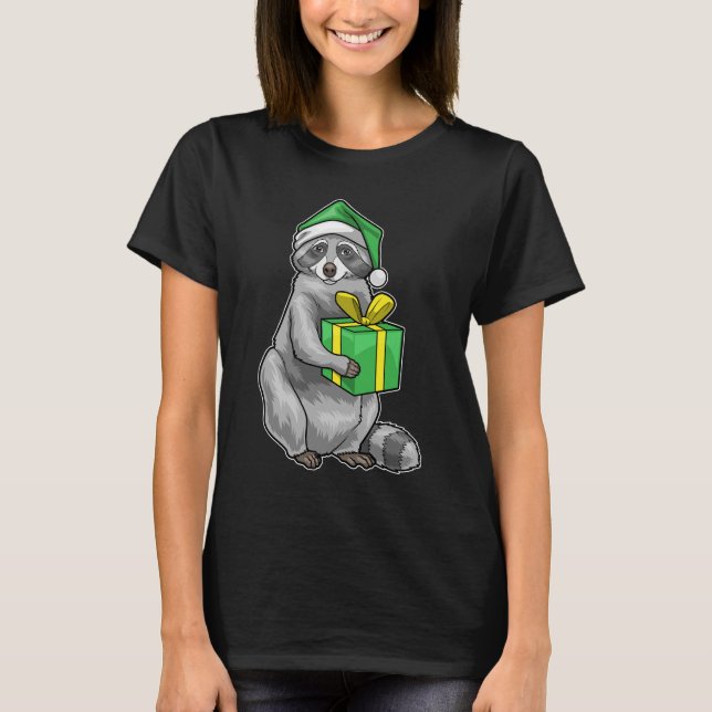 Tvättbjörn julpaket t shirt (Framsida)