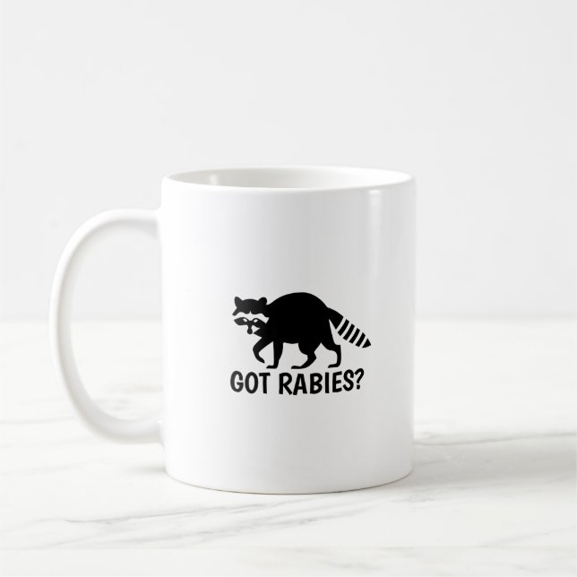 Tvättbjörn med rabies kaffemugg (Vänster)