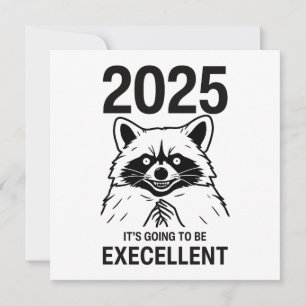 Tvättbjörn Nyår 2025 Det Kommer Att Bli Lysande Julkort