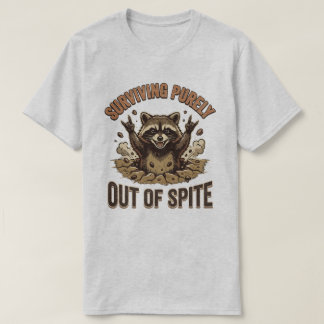Tvättbjörn överlever av ren trots t shirt