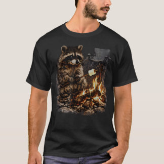 Tvättbjörn Röstade Marshmallows Roligt Djur Meme T Shirt