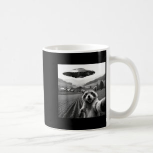 Tvättbjörn Selfie Med Alien Ufo Rolig Tvättbjörn A Kaffemugg