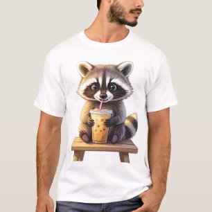Tvättbjörn som dricker iskaffe t shirt
