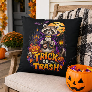 Tvättbjörn Trick or Trash Vampyr Halloween Kudde