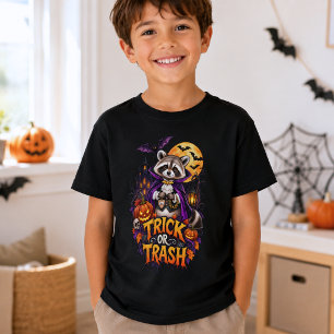 Tvättbjörn Trick or Trash Vampyr Halloween T Shirt