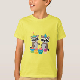 tvättbjörnar och cupcakes födelsedags t-shirt ljus
