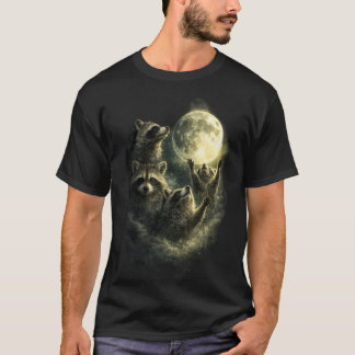 Tvättbjörnar på fullmånsnatt | Rolig Tvättbjörn T Shirt