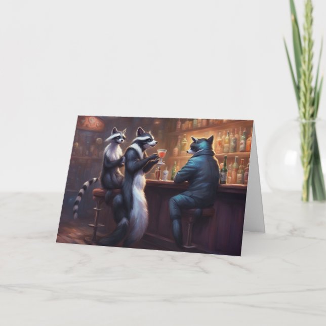 Tvättbjörnar som dricker i en bar och pratar skräp kort (Framsida)