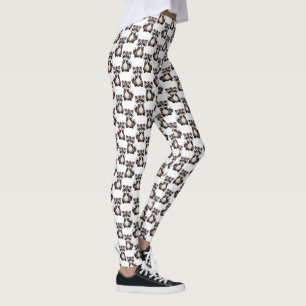 Tvättbjörnmönsterdesign Vit Leggings