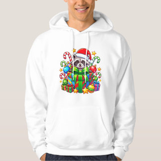 Tvättbjörns julpresentparad hoodie