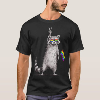 Tvättbjörns regnbågsflagga Lgbt Lesbisk Gay Bisexu T Shirt