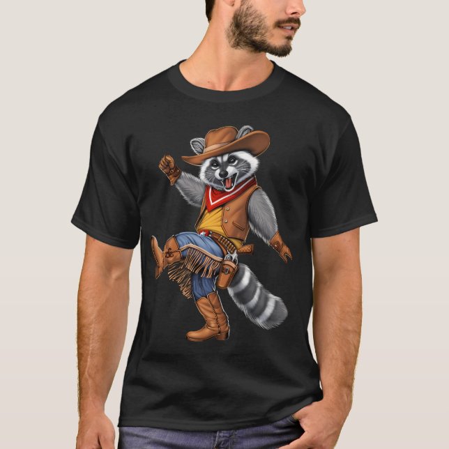 Tvättbjörnscowboy T Shirt (Framsida)