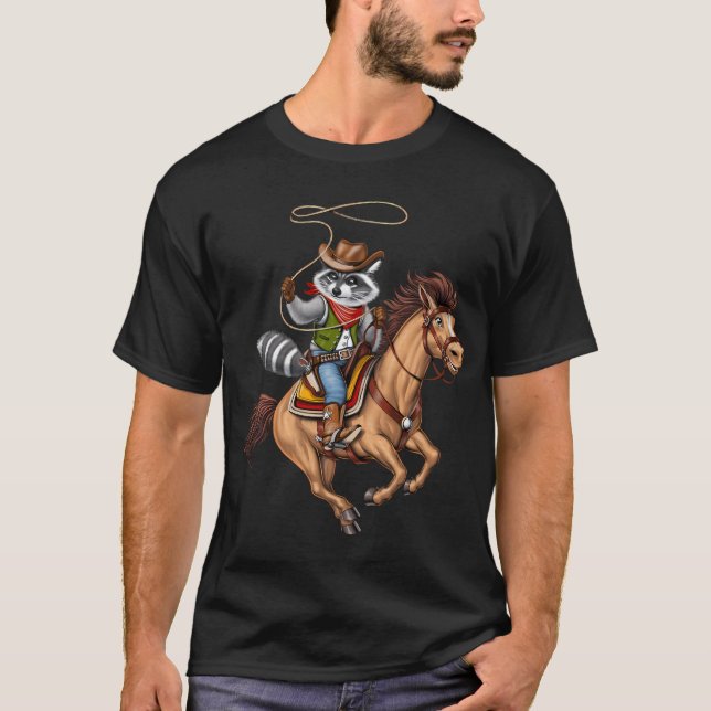 Tvättbjörnscowboyrodeo T Shirt (Framsida)