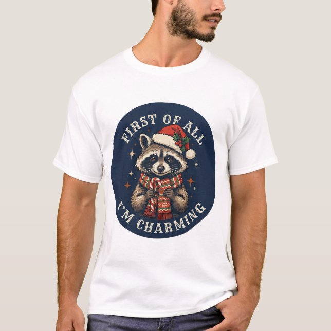 tvättbjörnsdesign t shirt (Framsida)