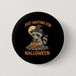 Tvättbjörnshatt halloween trick or treat knapp